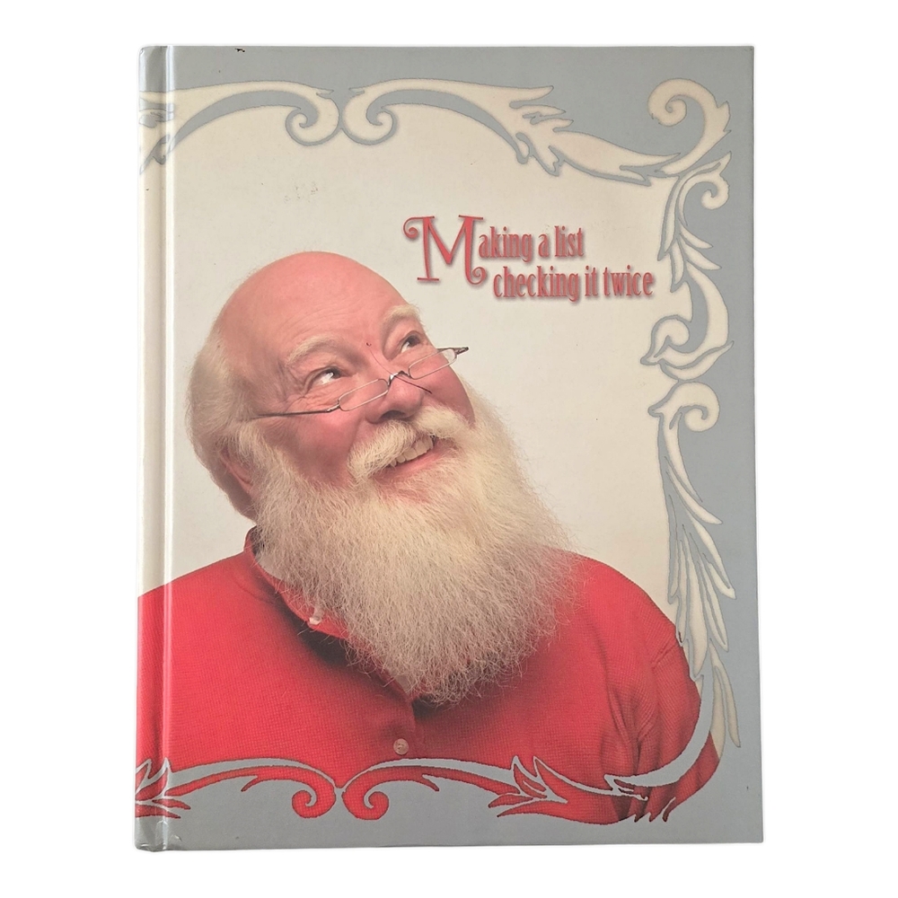 Vintage Santa Claus Journal Hardcover Notebook Christmas Making A List Rare Book